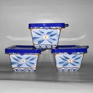 3 Temptations Blue "Old World" Small Containers